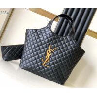 Saint Laurent YSL Women Icare Maxi Shopping Bag Quilted Lambskin Black STYLE ID 698651AAANG1000 (4)