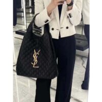 Saint Laurent YSL Women Icare Maxi Shopping Bag Quilted Lambskin Black STYLE ID 698651AAANG1000 (4)