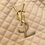 Saint Laurent YSL Women Icare Maxi Shopping Bag Quilted Nubuck Suede Beige STYLE ID 698651AABR89748 - immagine 6