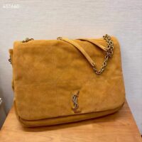 Saint Laurent YSL Women Jamie 4.3 Suede Large Soft Nappa Bag Brown Caramel Style ID 7424311U8P72102 (6)