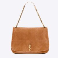 Saint Laurent YSL Women Jamie 4.3 Suede Large Soft Nappa Bag Brown Caramel Style ID 7424311U8P72102 (6)