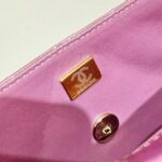 Chanel Women CC 22 Mini Flap Bag Star Coin Purse Mirror Metallic Calfskin Pink - immagine 11