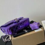 Chanel Women CC 22 Mini Flap Bag Star Coin Purse Mirror Metallic Calfskin Purple - immagine 5
