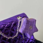 Chanel Women CC 22 Mini Flap Bag Star Coin Purse Mirror Metallic Calfskin Purple - immagine 9