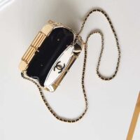 Chanel Women CC Mini Van Minaudiere Plexi Enamel Strass Black (4)