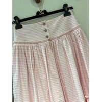 Chanel Women CC Skirt Cotton Poplin Pink White Ref. P76271 V68254 MH877 (8)
