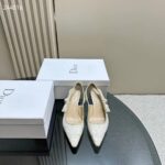 Dior CD Women J'Adior Slingback Pump White Gold-Tone Toile De Jouy Mexico Embroidered Cotton – Bild 6