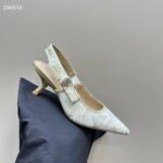 Dior CD Women J'Adior Slingback Pump White Gold-Tone Toile De Jouy Mexico Embroidered Cotton – Bild 2