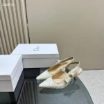 Dior CD Women J'Adior Slingback Pump White Gold-Tone Toile De Jouy Mexico Embroidered Cotton – Bild 9