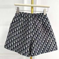 Dior CD Women Skort Blue Ecru Technical Taffeta Jacquard Dior Oblique Motif (5)