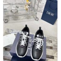 Dior Unisex B25 Runner Sneaker Black Smooth Calfskin Beige Oblique Jacquard Reference 3SN299ZIR_H965 (2)