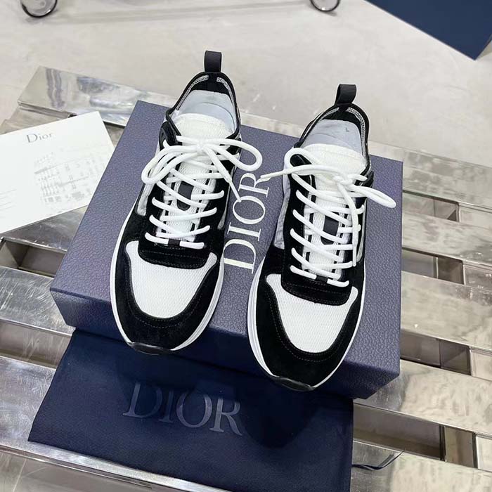 Dior Unisex B25 Runner Sneaker Black Suede White Technical Mesh Black Oblique Canvas Reference 3SN259YUH_H960 (1)