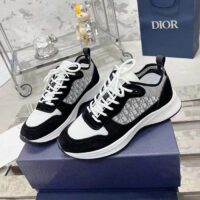 Dior Unisex B25 Runner Sneaker Black Suede White Technical Mesh Black Oblique Canvas Reference 3SN259YUH_H960 (8)