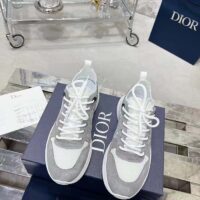 Dior Unisex B25 Runner Sneaker Gray Blue Dior Oblique Canvas Suede Reference 3SN283ZMI_H865 (8)