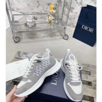 Dior Unisex B25 Runner Sneaker Gray Blue Dior Oblique Canvas Suede Reference 3SN283ZMI_H865 (8)