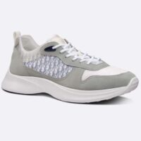 Dior Unisex B25 Runner Sneaker Gray Blue Dior Oblique Canvas Suede Reference 3SN283ZMI_H865 (8)