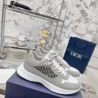 Dior Unisex B25 Runner Sneaker Grey White Smooth Calfskin Beige Black Oblique Jacquard Reference 3SN299ZIR_H165 (3)