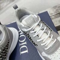 Dior Unisex B25 Runner Sneaker Grey White Smooth Calfskin Beige Black Oblique Jacquard Reference 3SN299ZIR_H165 (3)