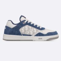 Dior Unisex CD B27 Low-Top Sneaker White Smooth Calfskin Blue Denim Oblique Galaxy Leather Reference 3SN272ZAC_H580 (10)