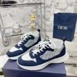 Dior Unisex CD B27 Low-Top Sneaker White Smooth Calfskin Blue Denim Oblique Galaxy Leather Reference: 3SN272ZAC_H580 - Imagen 3