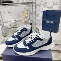 Dior Unisex CD B27 Low-Top Sneaker White Smooth Calfskin Blue Denim Oblique Galaxy Leather Reference 3SN272ZAC_H580 (10)