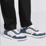 Dior Unisex CD B27 Low-Top Sneaker White Smooth Calfskin Blue Denim Oblique Galaxy Leather Reference: 3SN272ZAC_H580 - Imagen 10