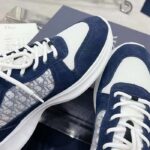 Dior Unisex CD B27 Low-Top Sneaker White Smooth Calfskin Blue Denim Oblique Galaxy Leather Reference: 3SN272ZAC_H580 - Imagen 9