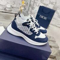 Dior Unisex CD B27 Low-Top Sneaker White Smooth Calfskin Blue Denim Oblique Galaxy Leather Reference 3SN272ZAC_H580 (10)