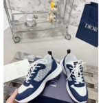 Dior Unisex CD B27 Low-Top Sneaker White Smooth Calfskin Blue Denim Oblique Galaxy Leather Reference: 3SN272ZAC_H580 - Imagen 5