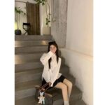 Dior Women CD Blouse White Cotton Poplin Bee Loose Fit Long Sleeves - immagine 12