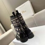Dior Women CD D-Major Ankle Boot Black Calfskin Deep Blue Beige Embroidered Cannage Cotton Reference: KCI976CMY_S49X – Image 5