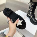 Dior Women CD D-Major Ankle Boot Black Calfskin Deep Blue Beige Embroidered Cannage Cotton Reference: KCI976CMY_S49X – Image 9