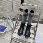 Dior Women CD D-Major Ankle Boot Black Calfskin Gray Embroidered Cannage Cotton Reference: KCI981CGY_S48X - immagine 5