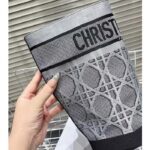 Dior Women CD D-Major Ankle Boot Black Calfskin Gray Embroidered Cannage Cotton Reference: KCI981CGY_S48X - immagine 8