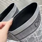 Dior Women CD D-Major Ankle Boot Black Calfskin Gray Embroidered Cannage Cotton Reference: KCI981CGY_S48X - immagine 10