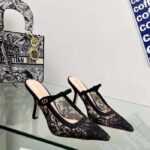 Dior Women CD Dior Capture Heeled Mule Transparent Mesh Embroidered Black Butterfly Suede Calfskin Reference: KCV032BYE_S900 - Image 2