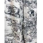 Dior Women CD Dior Chez Moi Pants White Silk Twill Navy Blue Toile De Jouy - Image 4