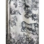 Dior Women CD Dior Chez Moi Pants White Silk Twill Navy Blue Toile De Jouy - Image 6