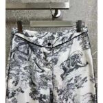 Dior Women CD Dior Chez Moi Pants White Silk Twill Navy Blue Toile De Jouy - Image 5