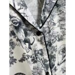 Dior Women CD Dior Chez Moi Shirt White Navy Blue Toile De Jouy Silk Twill - immagine 7