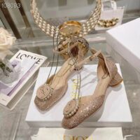 Dior Women CD Dior Rose Pump Nude Suede Calfskin Strass White Resin Pearls Reference KCB876CST_S55U (5)