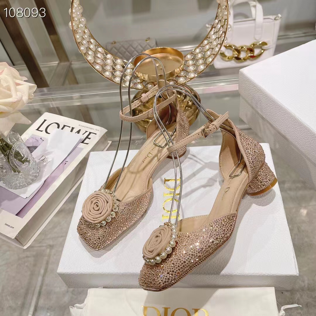 Dior Women CD Dior Rose Pump Nude Suede Calfskin Strass White Resin Pearls Reference KCB876CST_S55U (1)
