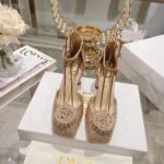 Dior Women CD Dior Rose Pump Nude Suede Calfskin Strass White Resin Pearls Reference: KCB876CST_S55U - Image 3