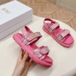 Dior Women CD Dioract Sandal Technical Fabric Fuchsia Pink Allover Butterfly Print - immagine 8