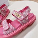Dior Women CD Dioract Sandal Technical Fabric Fuchsia Pink Allover Butterfly Print - immagine 7