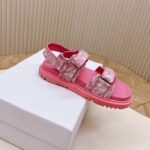 Dior Women CD Dioract Sandal Technical Fabric Fuchsia Pink Allover Butterfly Print - immagine 2