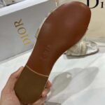 Dior Women CD Dway Slide White Gold-Tone Gradient Butterflies Embroidered Cotton Metallic Thread – Image 7