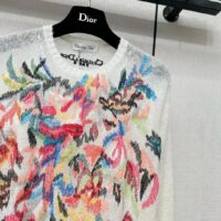 Dior Women CD Embroidered Sweater White Technical Mohair Alpaca Knit (4)