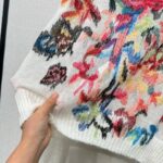 Dior Women CD Embroidered Sweater White Technical Mohair Alpaca Knit - immagine 10