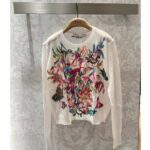 Dior Women CD Embroidered Sweater White Technical Mohair Alpaca Knit - immagine 2